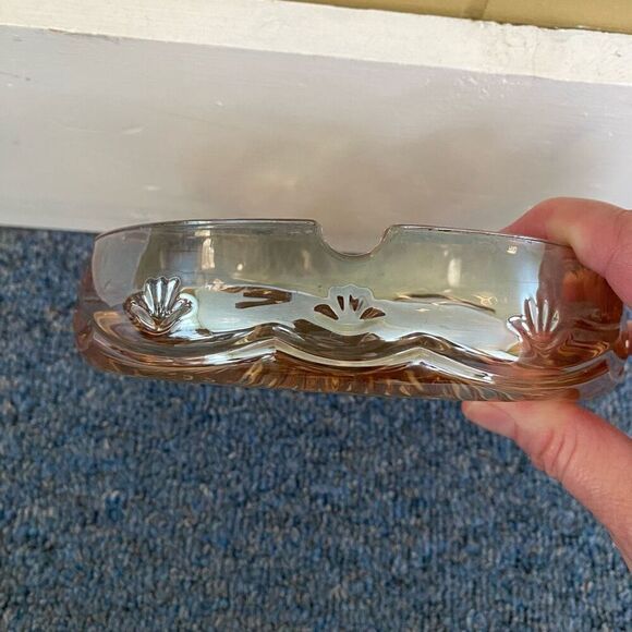 Vintage collectible 1970’s glass imprinted ashtray 7x7 - Picture 3 of 7